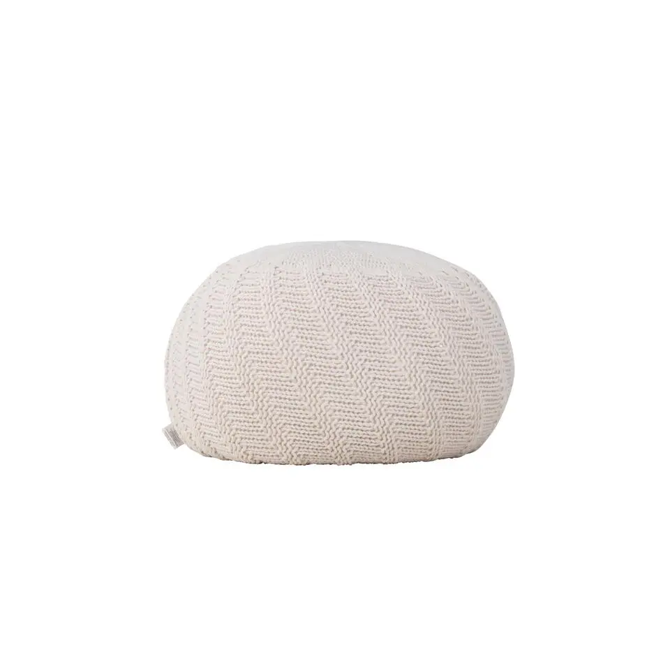 Poef Off White Stof - 45x45x30cm - Ted