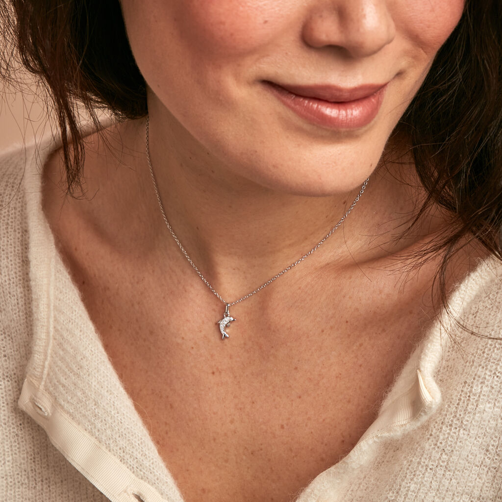 Collier Giullia Argent Blanc Oxyde De Zirconium