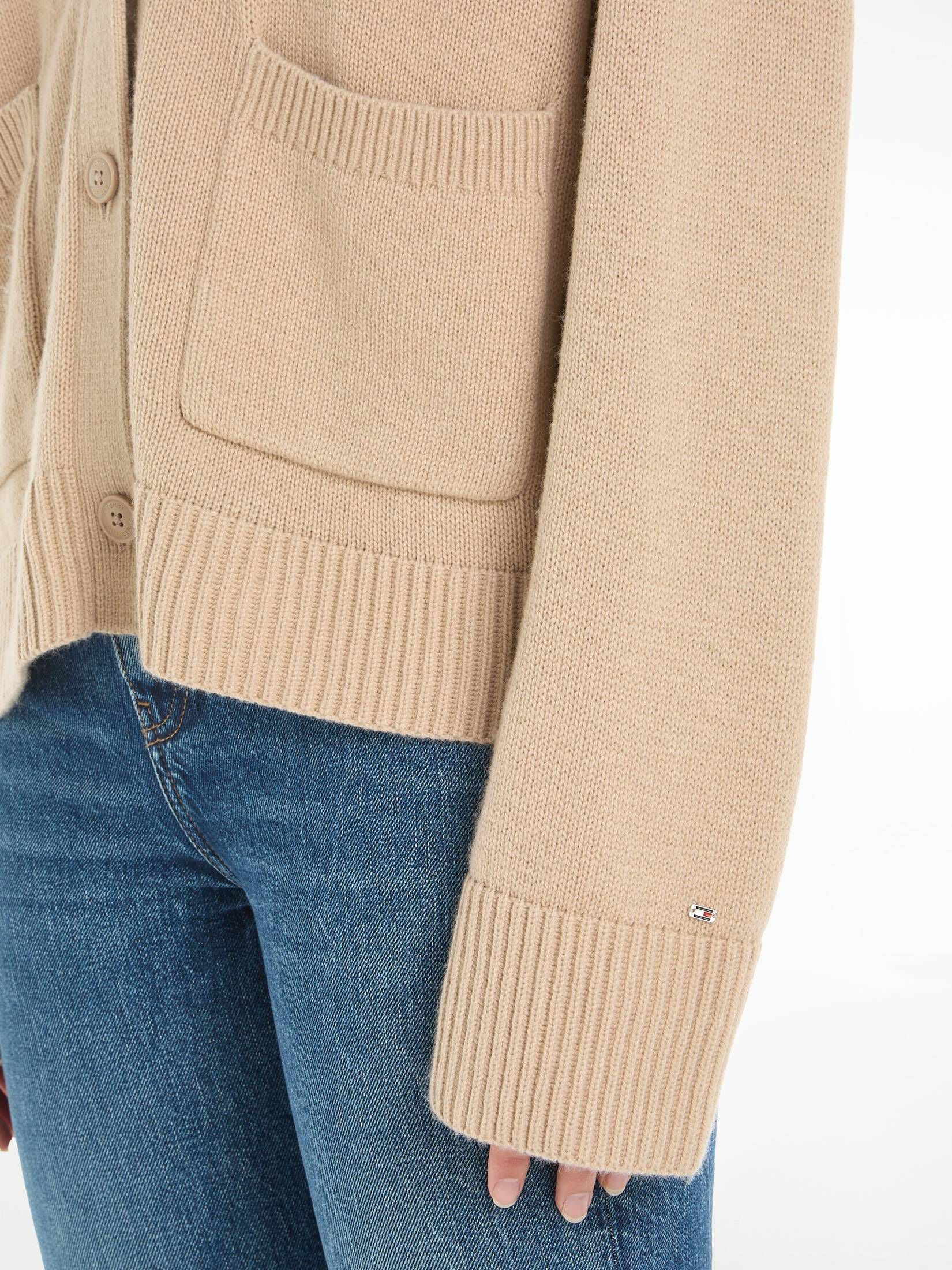Tommy Hilfiger| Damen Strickjacke WOOL BLEND BOXY V-NK CARDIGAN