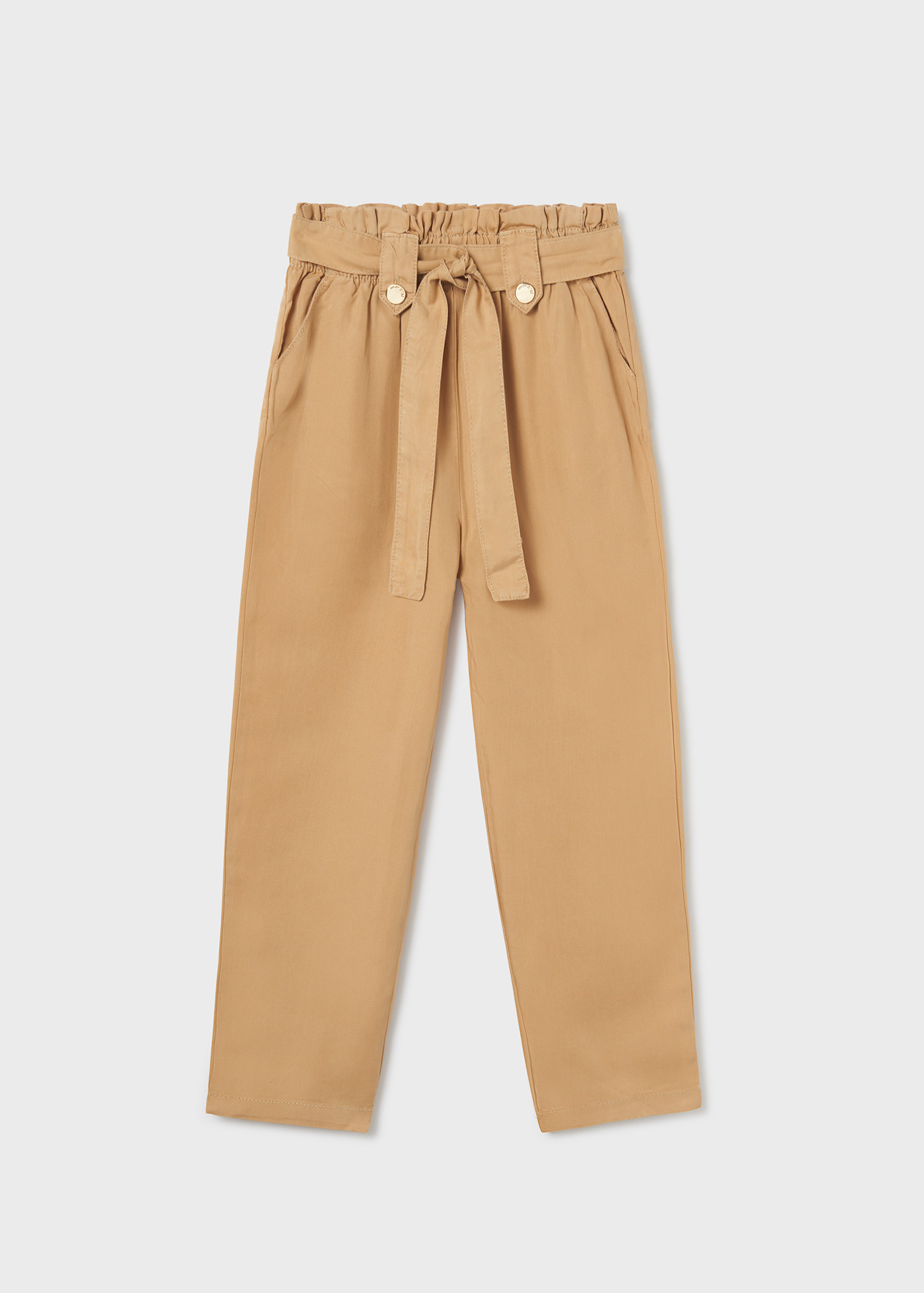 Calça cropped feminina em TENCEL™ Lyocell com amarração