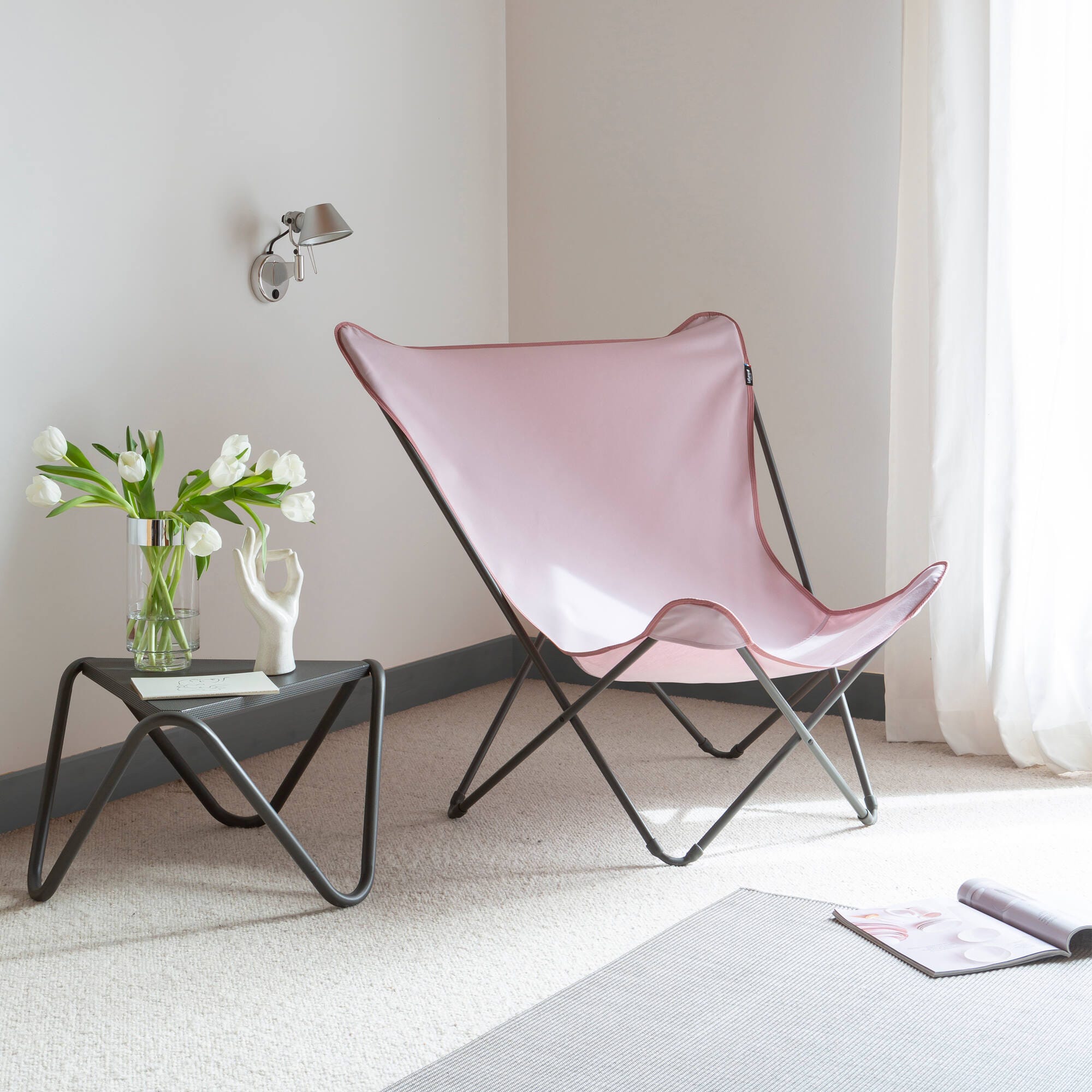 Breiter Butterfly Chair Pop Up XL Airlon Rosa Rose