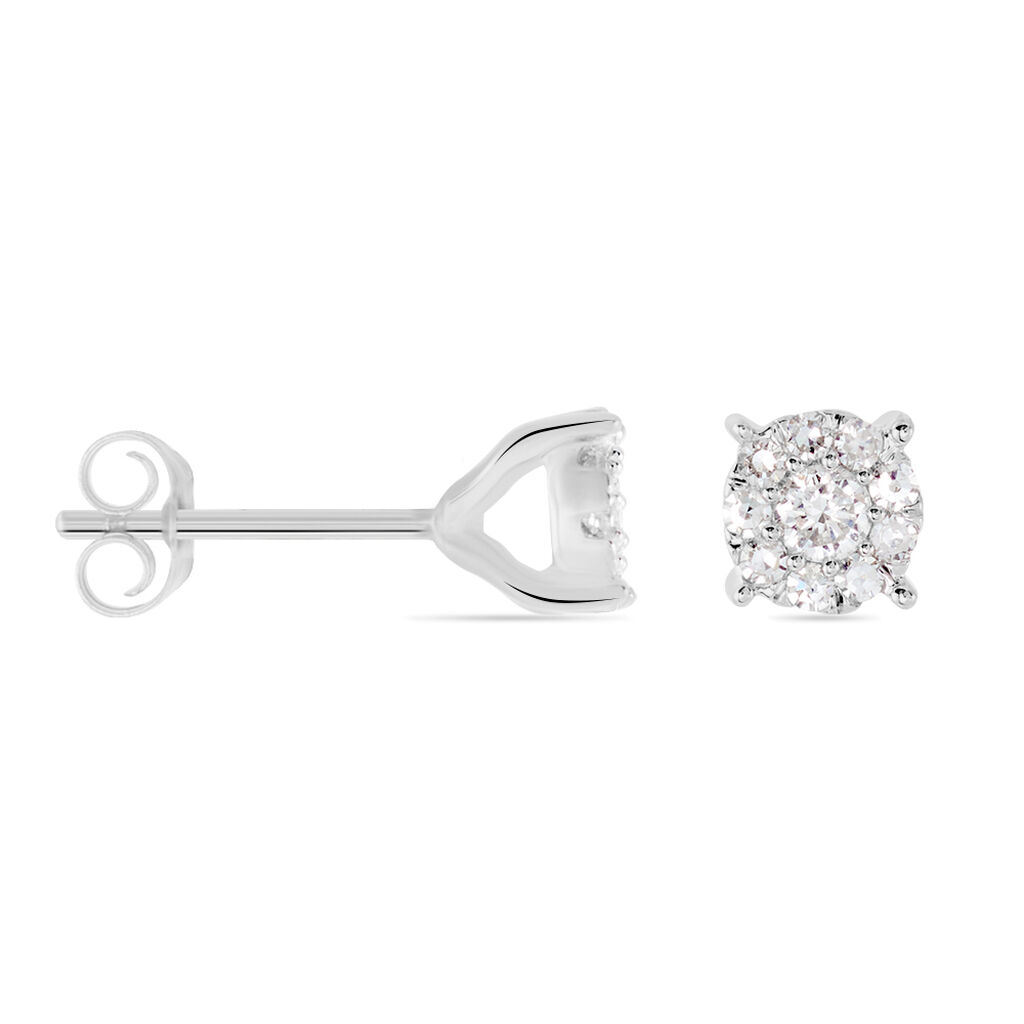Boucles D'oreilles Puces Artemis Or Blanc Diamant