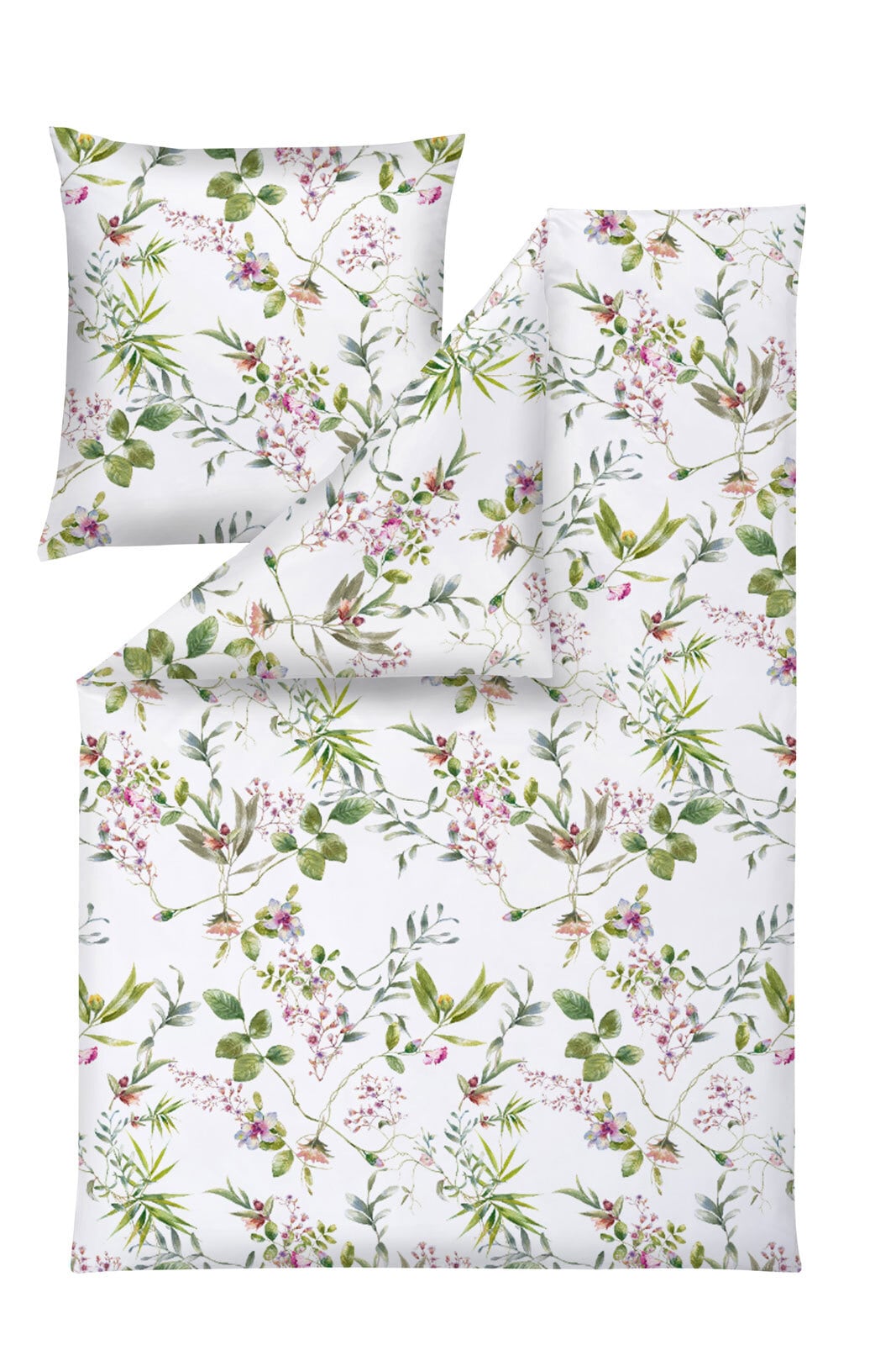 ESTELLA NATÜRLICH Baumwoll-Bettwäsche SOFT COTTON 135 x 200 cm grün/mehrfarbig
