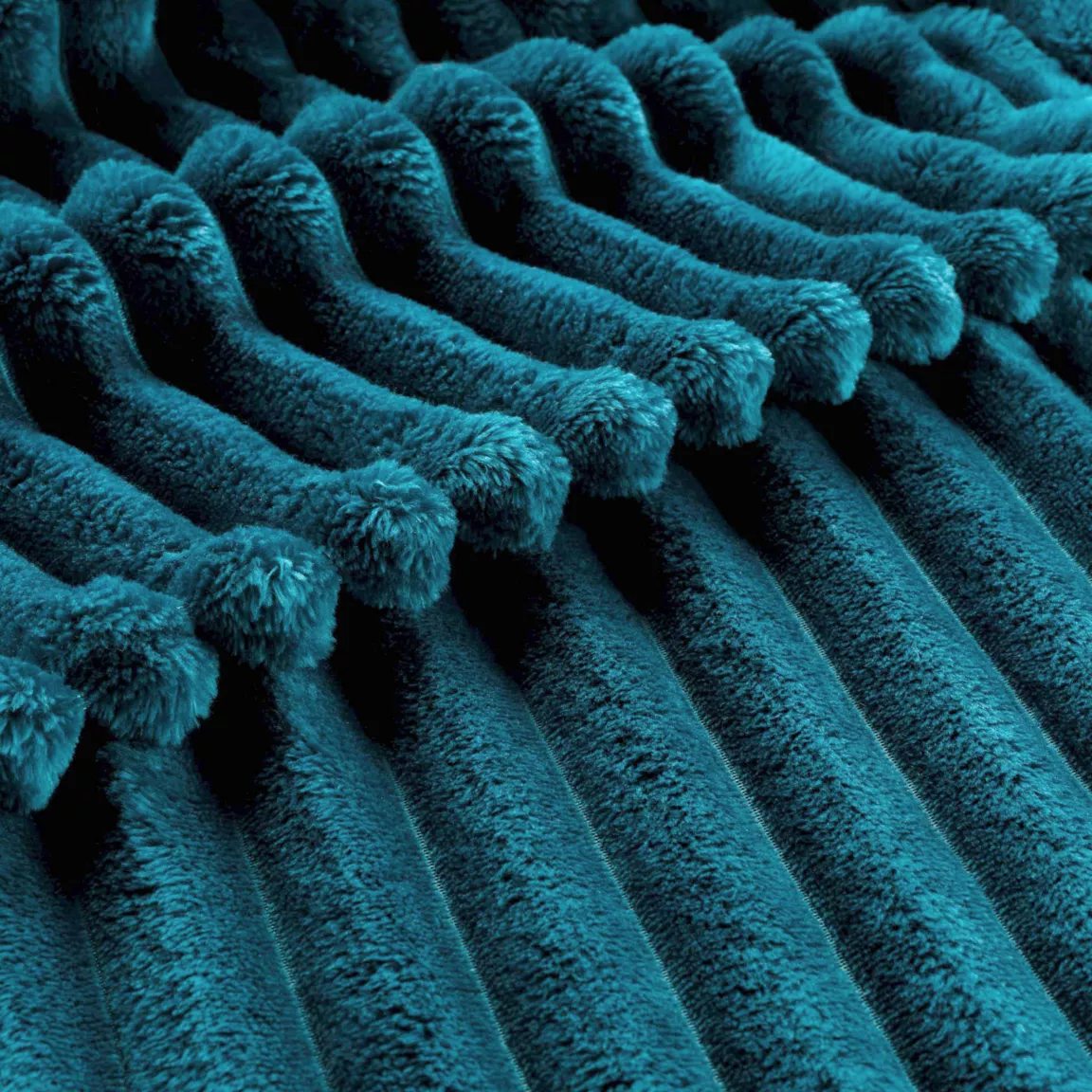 Plaid doux (180 x 220 cm) Dune Bleu