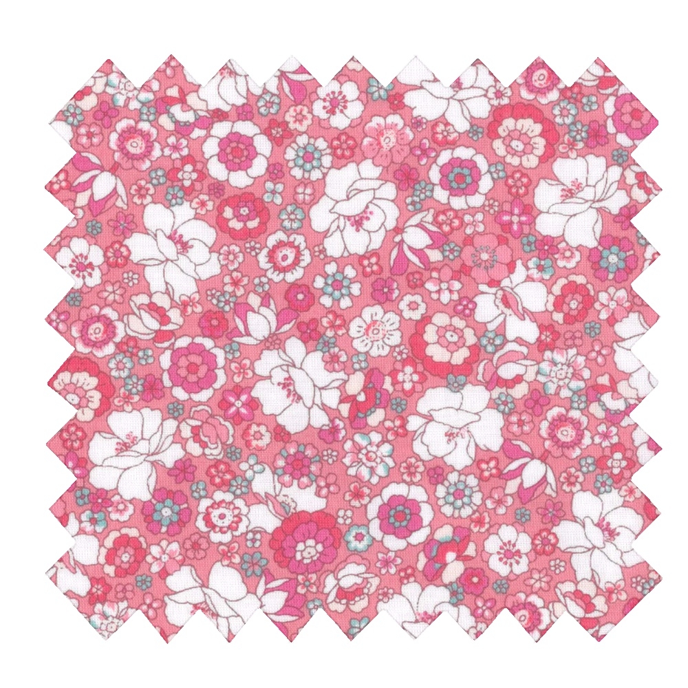 Tissu Coton Au Mètre Ex2338 Mini Fleuri Rose Blanc