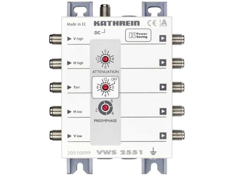 Kathrein VWS 2551, 1 inputs, 4 outputs, 950 - 2150 MHz, 45 dB, 16 - 15 dB, IP30