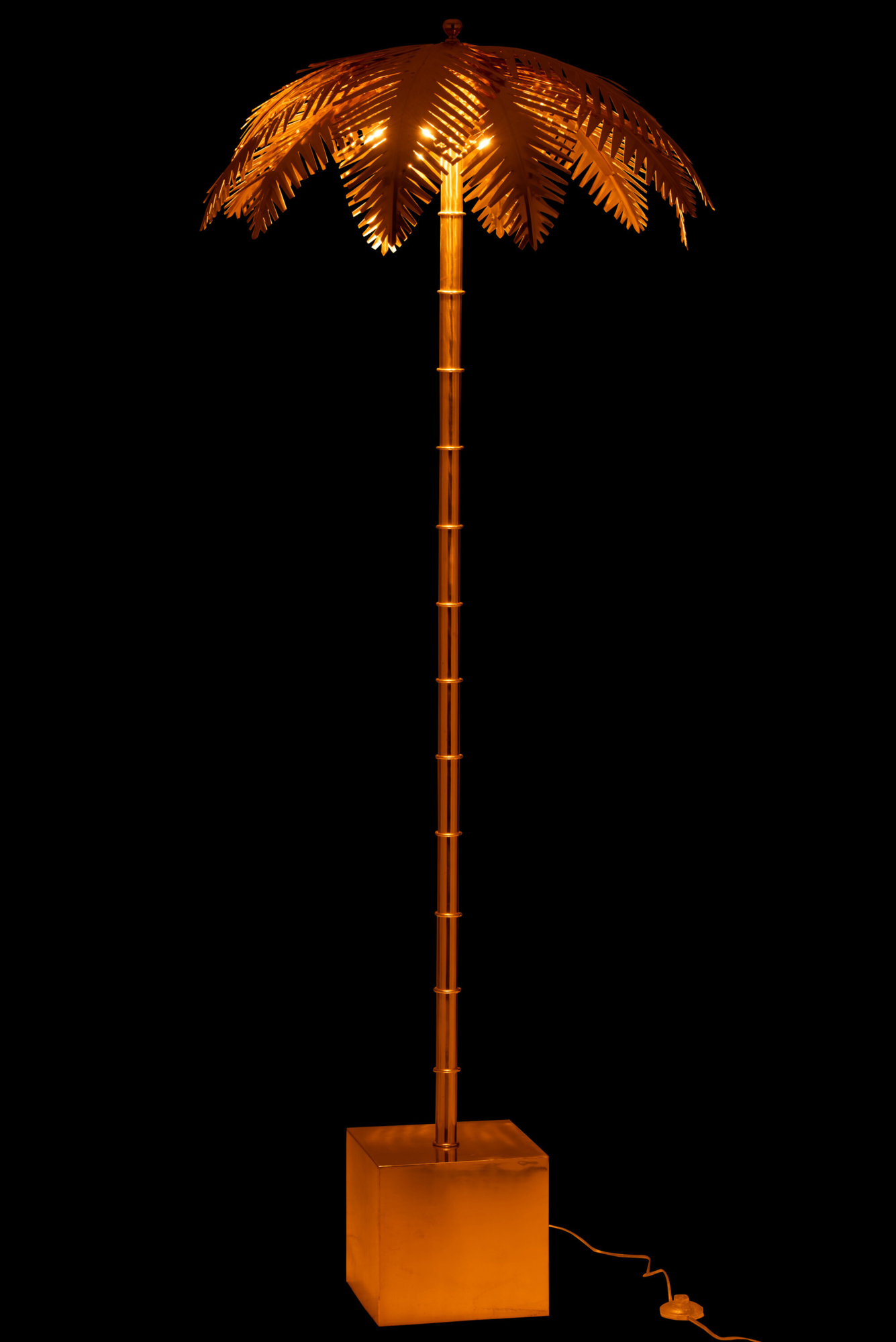 Vloerlamp Kokosbladeren staal Goud