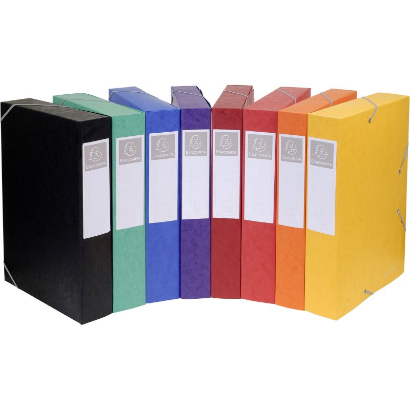 Chemise box carte Cartobox Exacompta 25 x 33 cm dos 5 cm - couleurs assorties