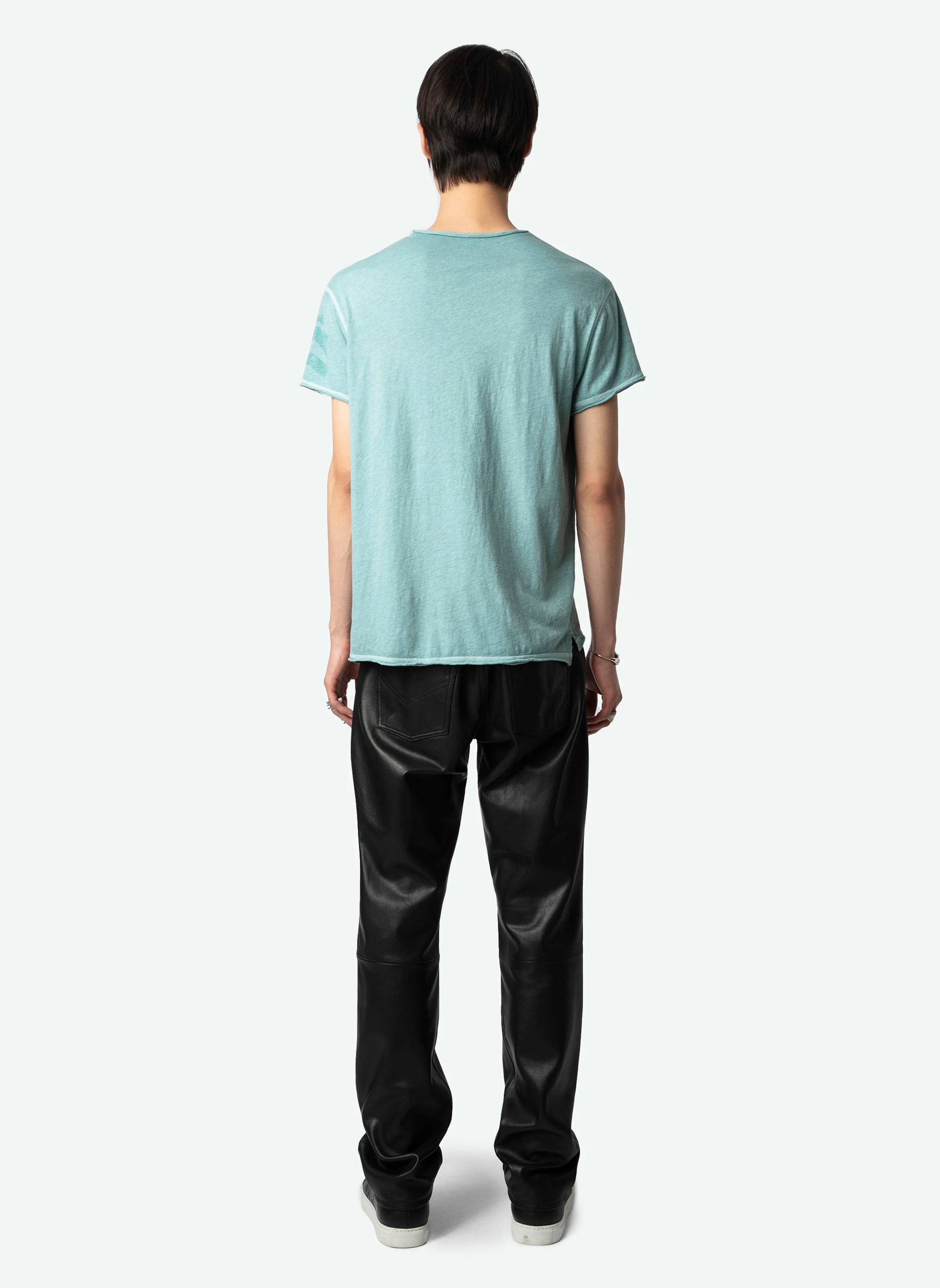 MONASTI - Tee-shirt col tunisien en coton | Bleu