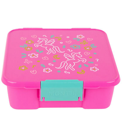 MontiiCo Brotdose m. 3 Rum - Bento Drei - 1 L - Unicorn Magie