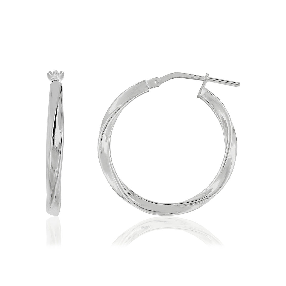 Créoles argent 925 torsadées 25 mm