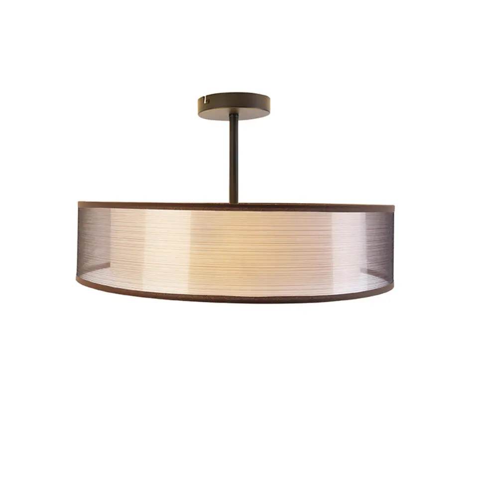 Qazqa plafondlampen drum duo bruin e27