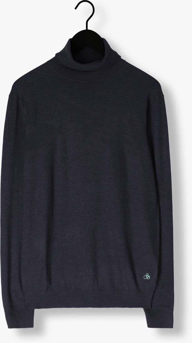 SCOTCH & SODA donkerblauwe scotch & soda coltrui regular fit essentials turtle in eco vero