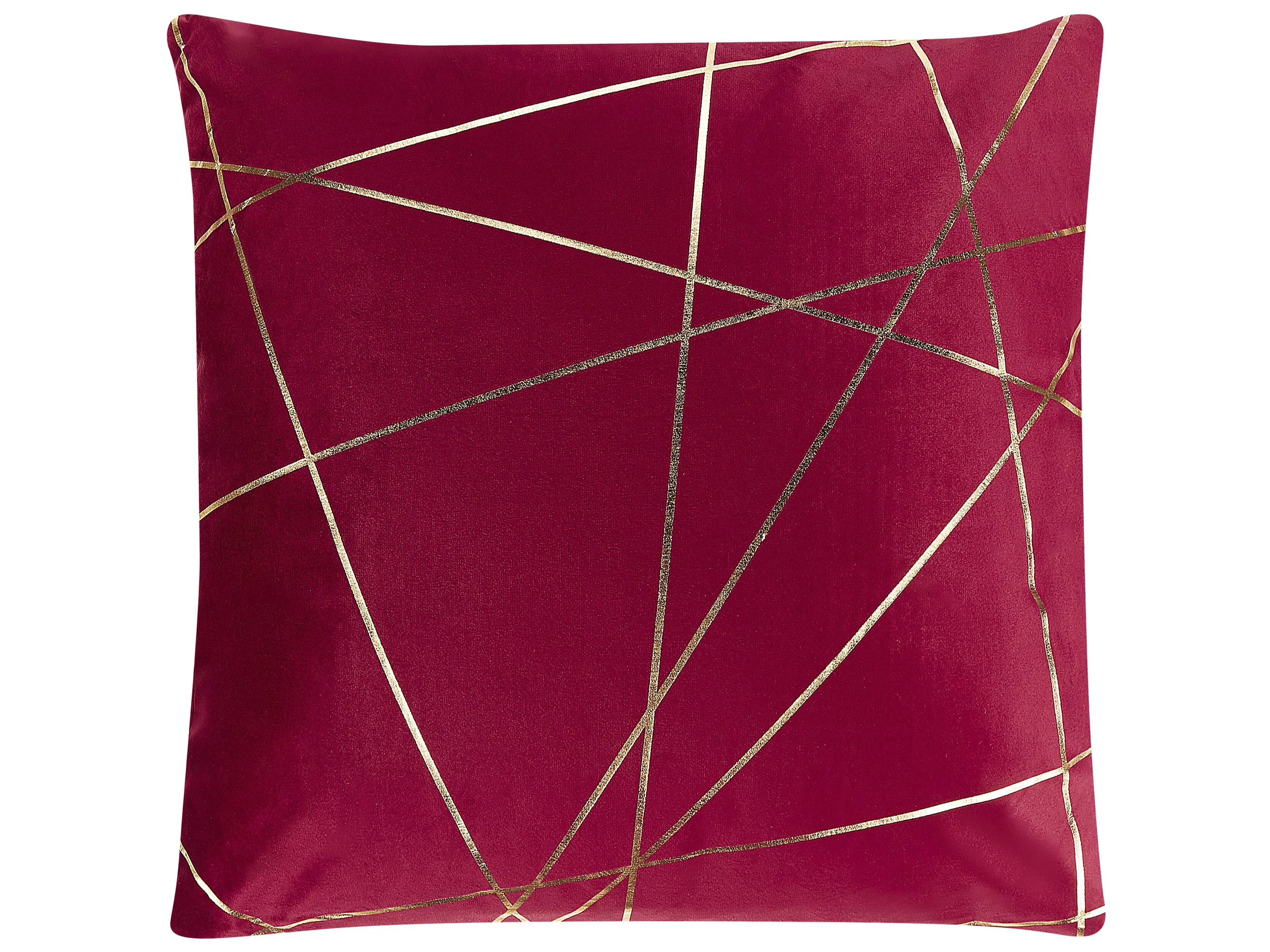 Set van 2 sierkussens PINUS Fluweel 45 x 45 cm Rood geometrisch patroon