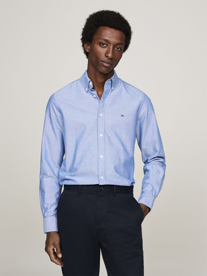 Tommy Hilfiger OXFORD DOBBY SF SHIRT Vibrant indigo