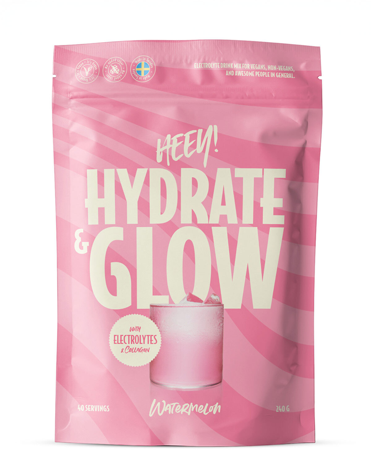 Heey! Hydrate & Glow Electrolytes+Collagen Watermelon 240g
