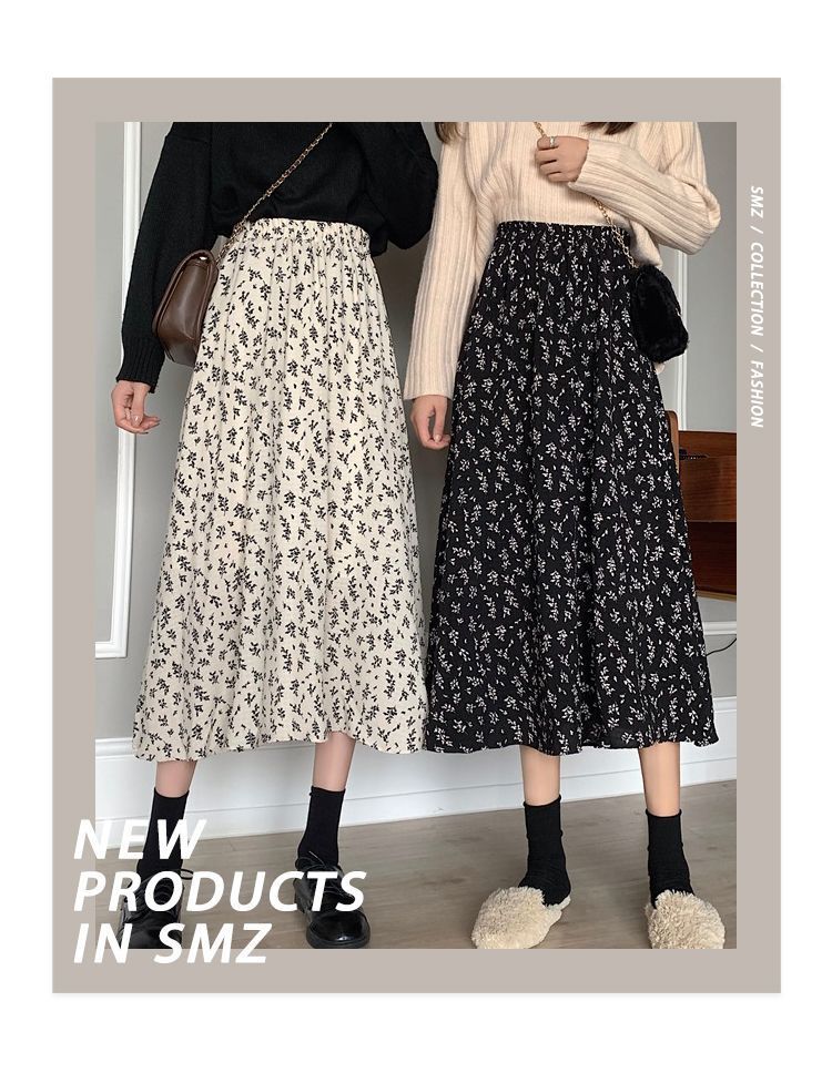 Mikiko - A-lijn midirok met bloemenprint