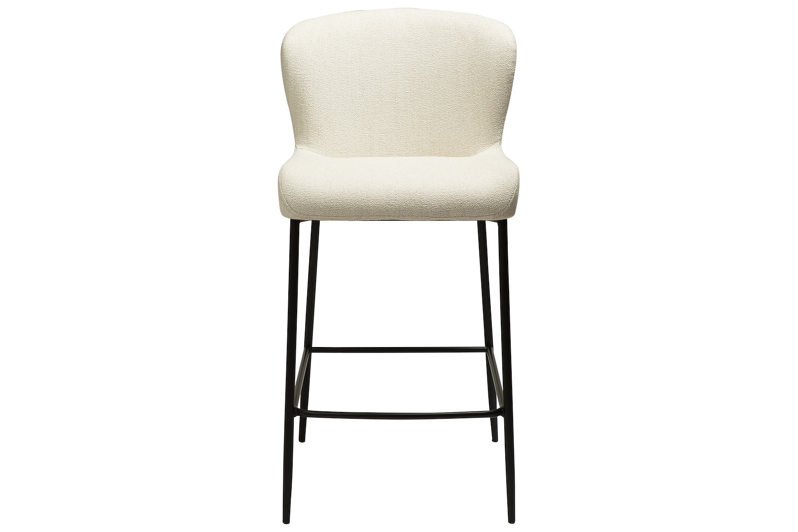 Glam counterstol Til kjøkkenøy eller lave barbord. Tekstil Bouclé Simply Beige med sorte ben