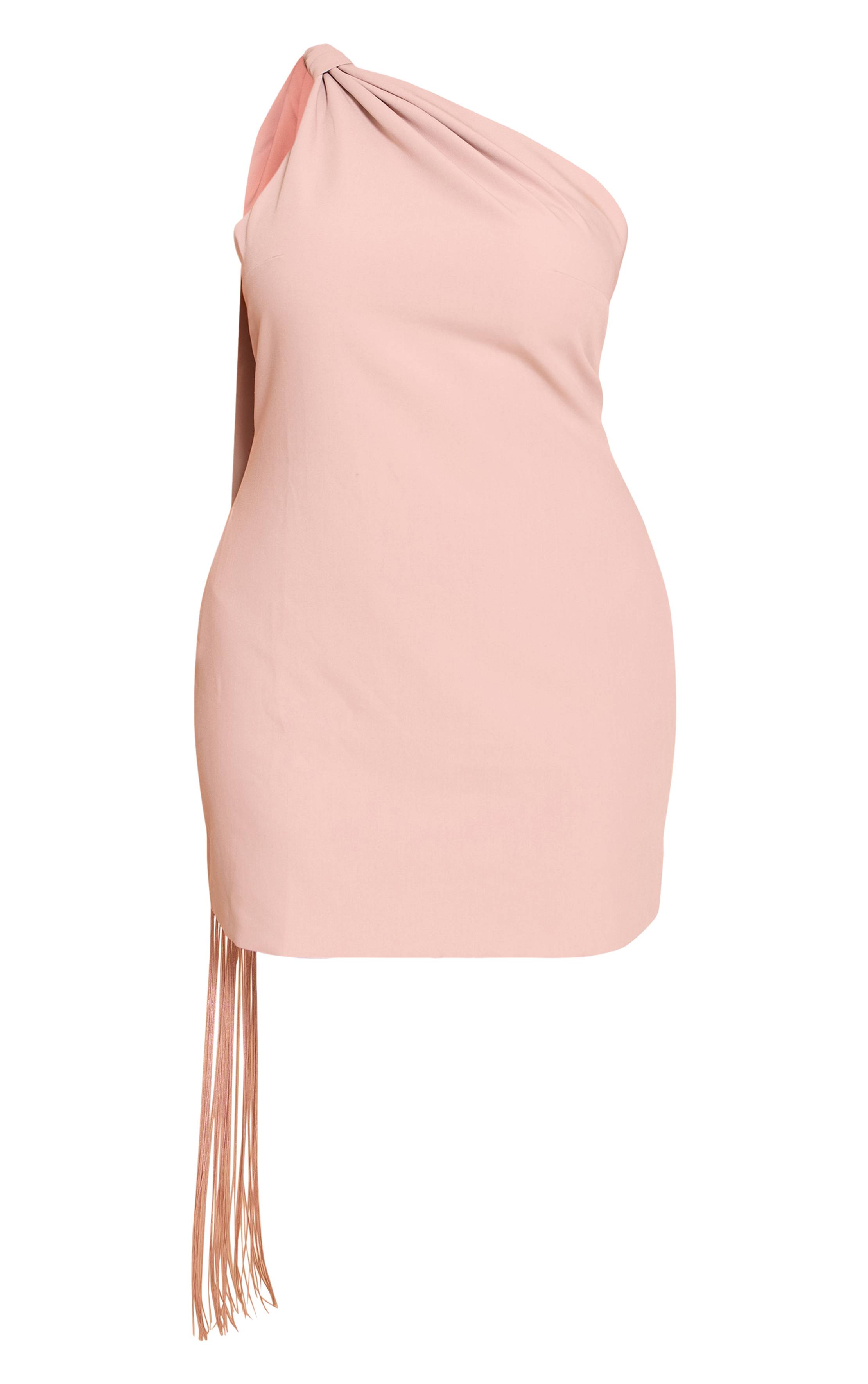 Gris Pierre Robe Mini Grande Taille Tissée Avec Détail Écharpe À Franges
