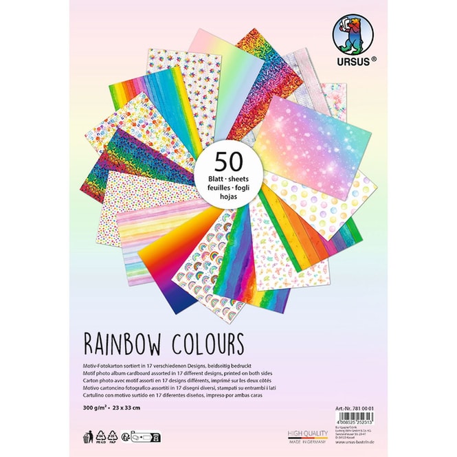 Fotokarton  - Rainbow Colour - 50 Blatt