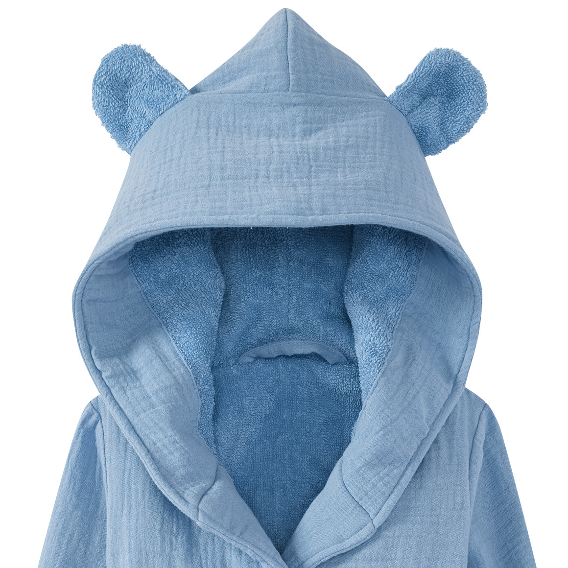 Topolino Baby Bademantel aus Musselin blau