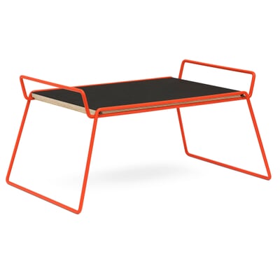 Tabletttisch Bloch, Leuchtorange RAL 2005 / Schwarz