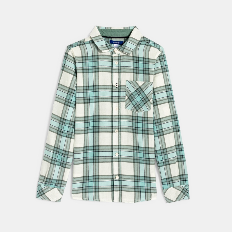 Chemise à carreaux vert d'eau Garçon