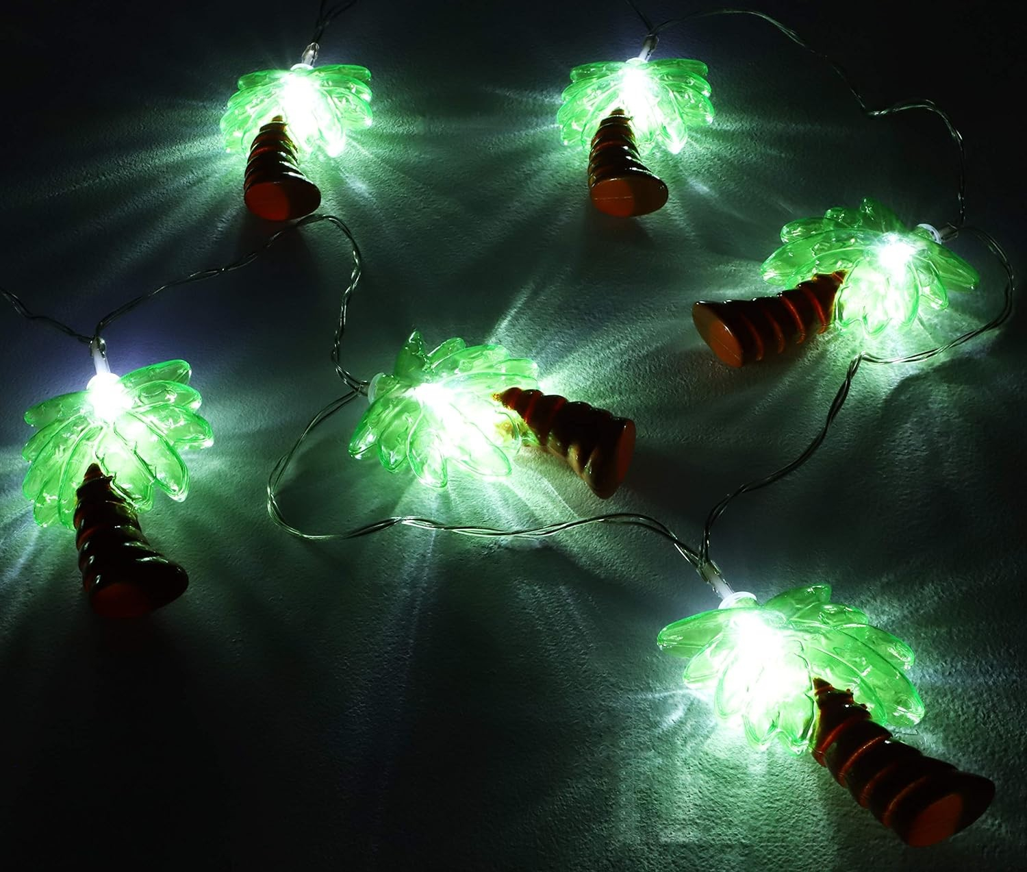 (3m) 20 LED's Sommer Deko USB Lichterkette Palmen Beleuchtung IP20 - Warmweiss