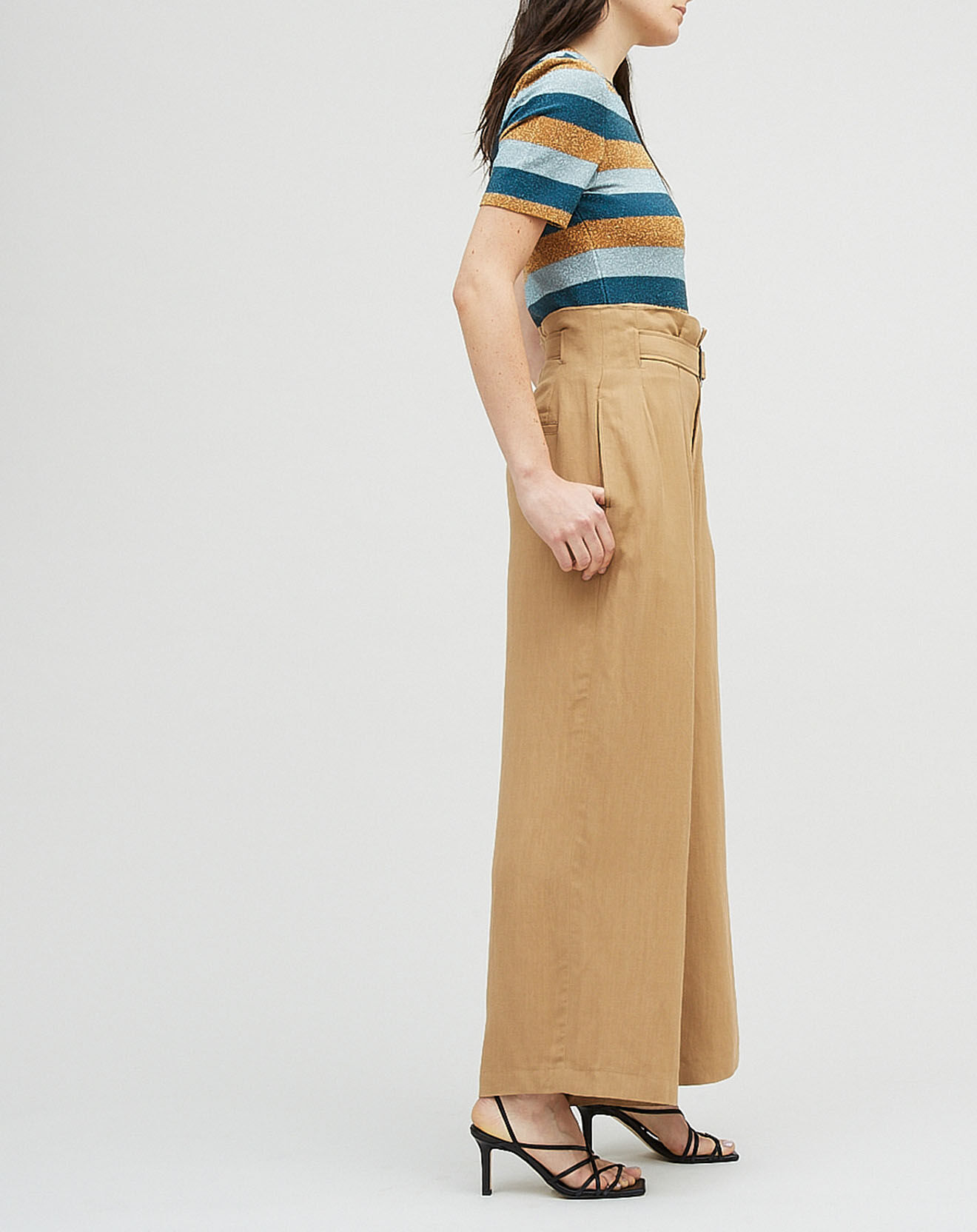 Chloé Stora Pantalon en Lin mélangé Raby beige