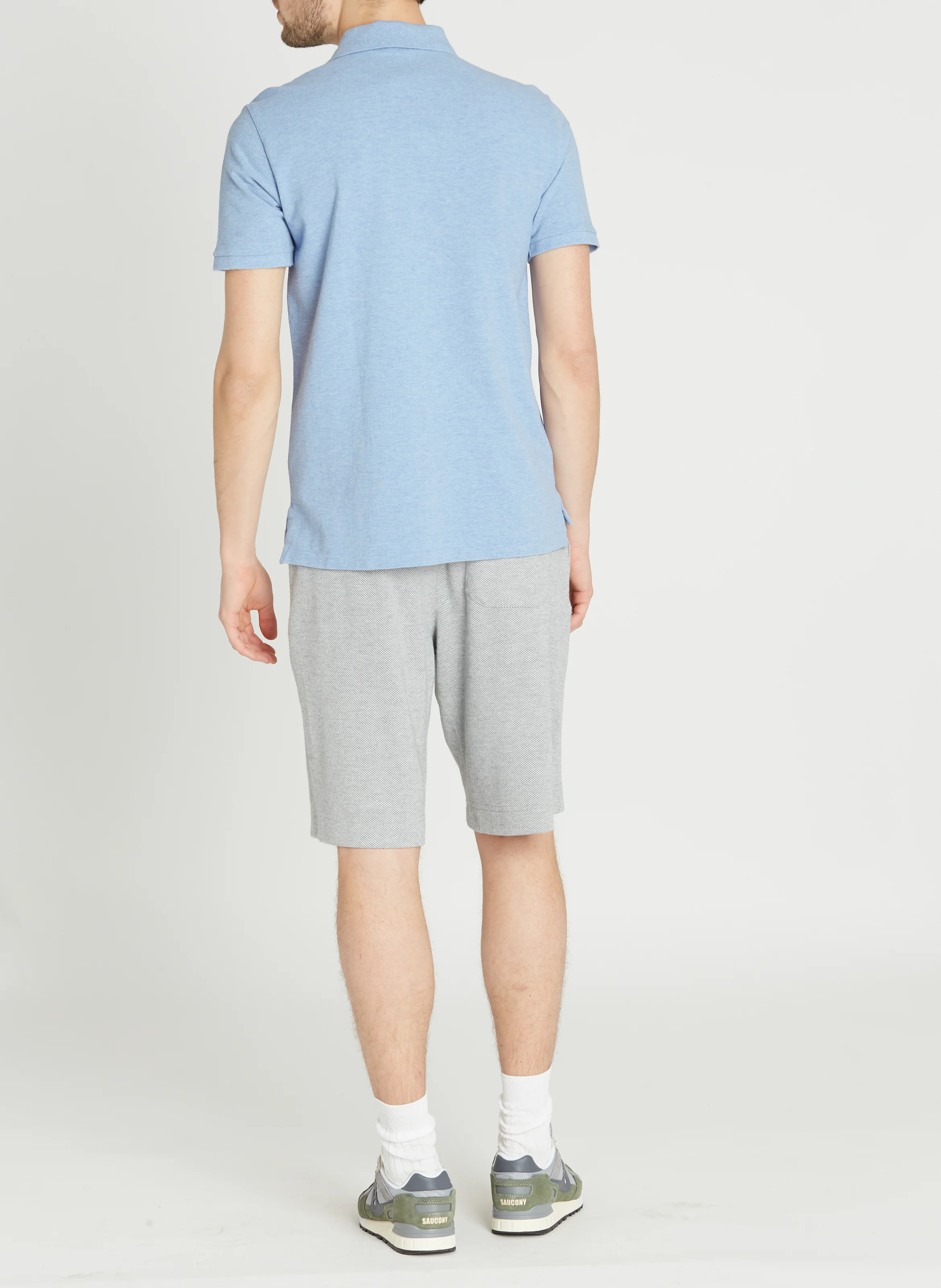 Polo slim-fit en coton piqué | Bleu