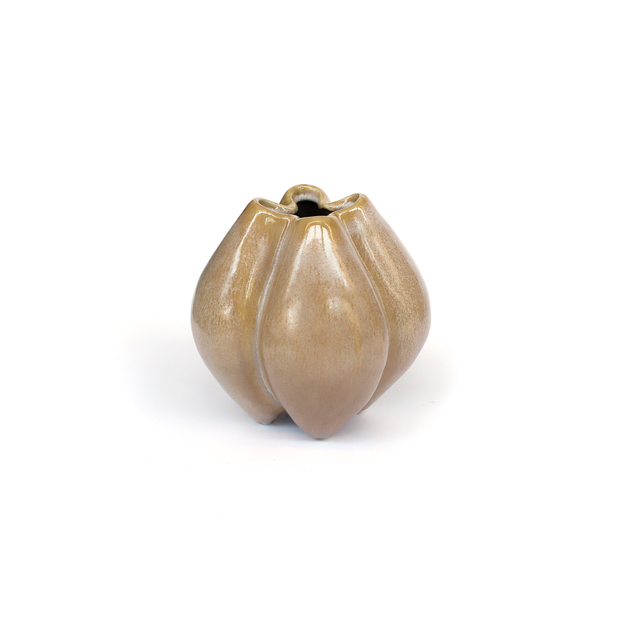 Keramikvase 'Twins', braun, H 18,5 cm, B 18,5 cm, L 18 cm von fischer's lagerhaus