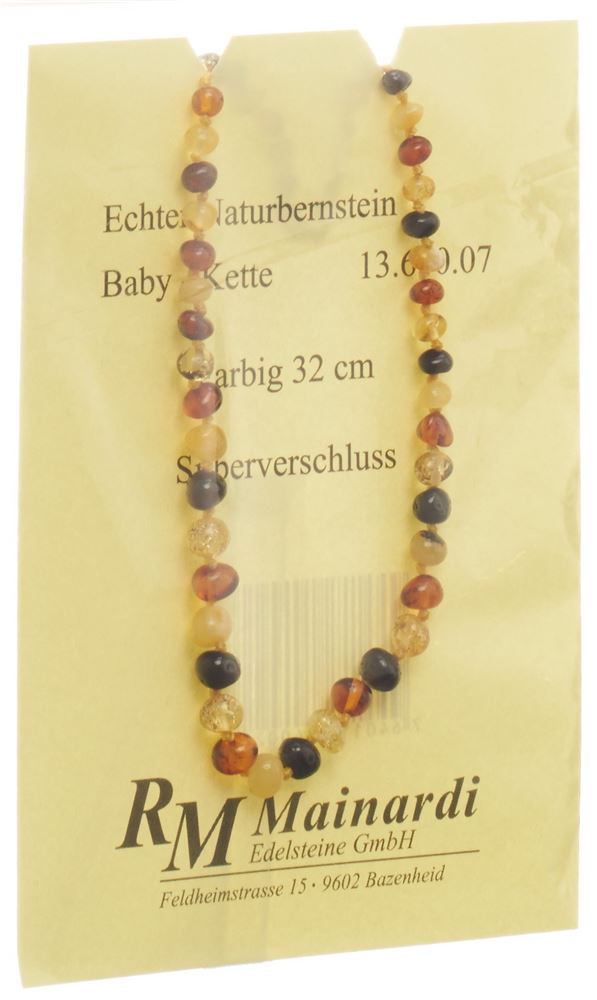 Mainardi Natur Bernstein 32cm farbig Silberverschluss 1 Stk