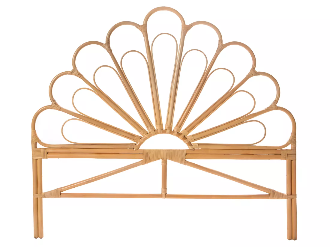 Singaraja - Tête de lit design en rotin 180cm - Naturel
