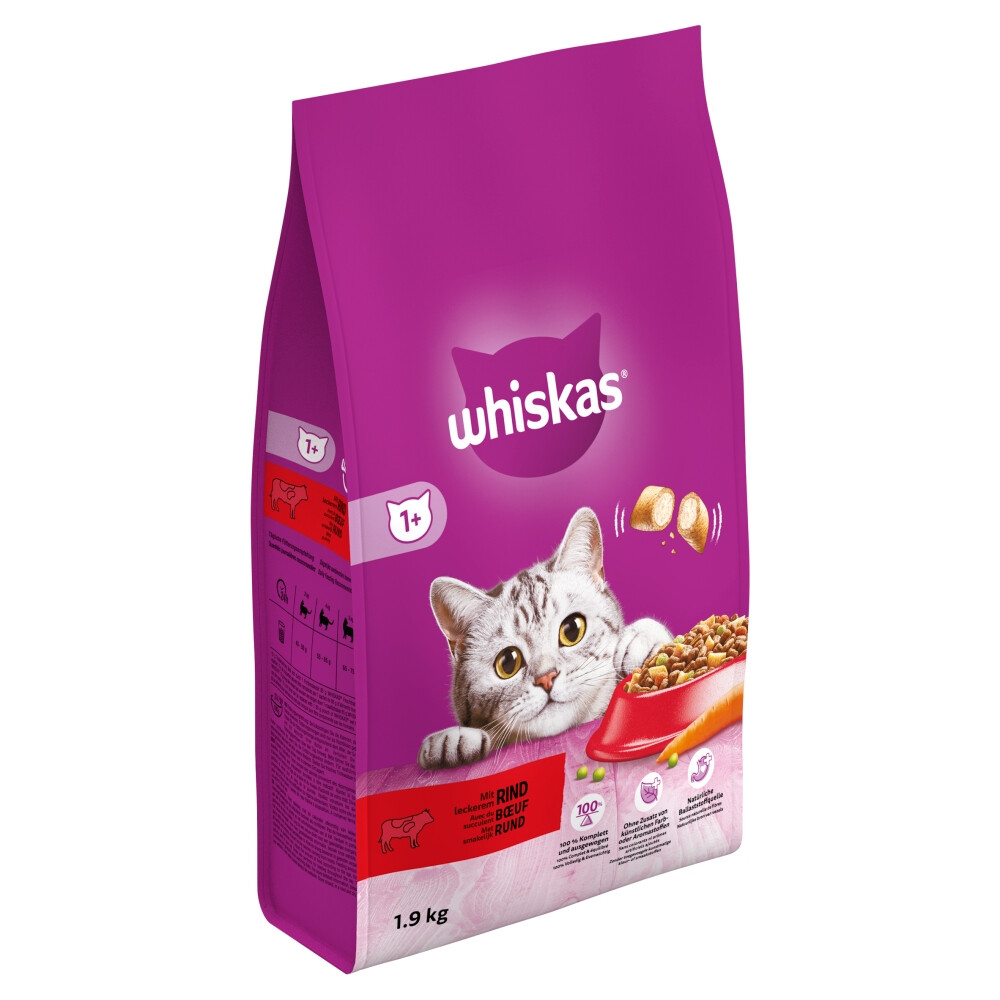 Whiskas 1+ Adult Katten Droogvoer Rund1,9 kg