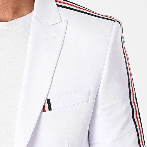 Veste Blazer A Bandes Paco Blanc