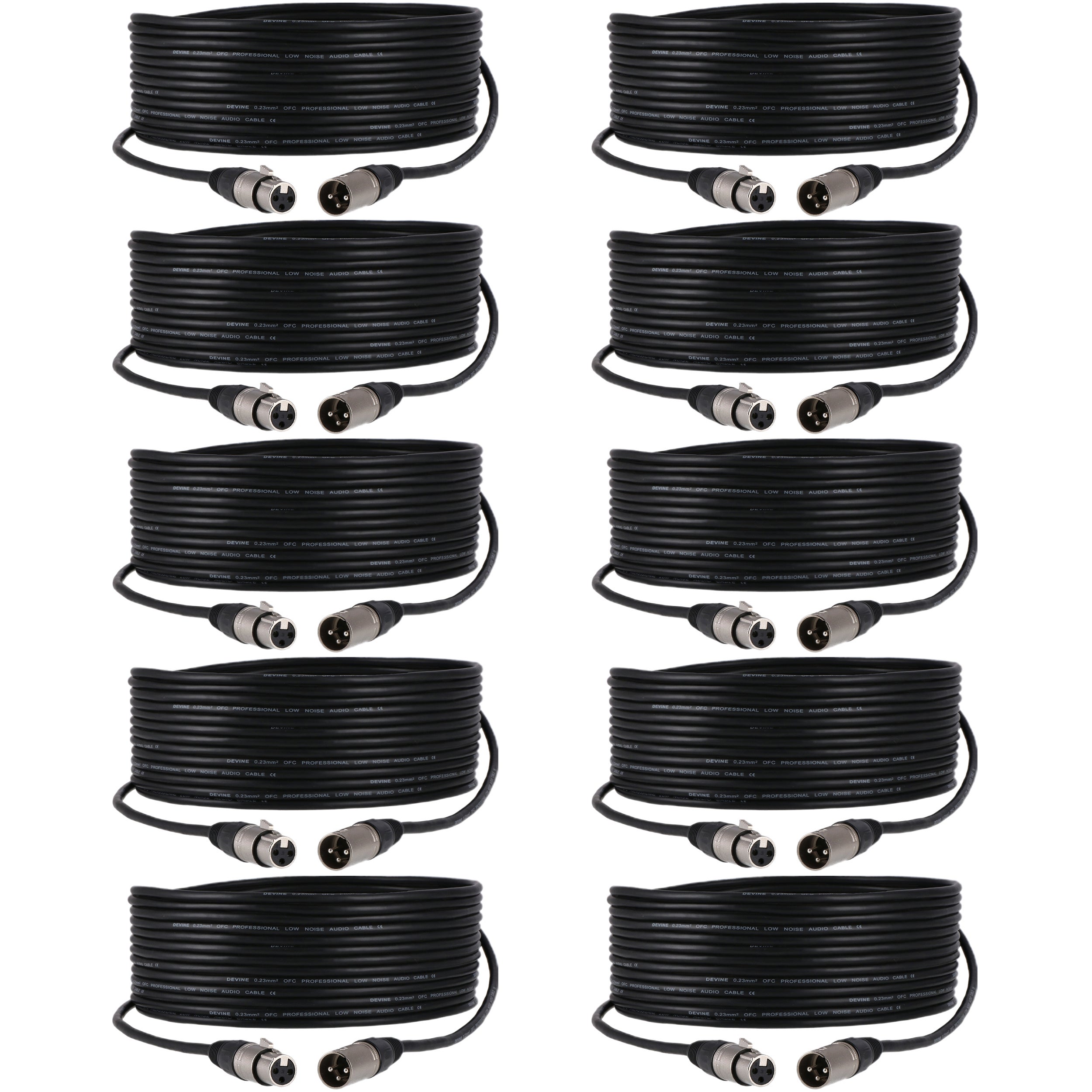 Devine 10 x MIC100 10m microfoon/DMX kabelset