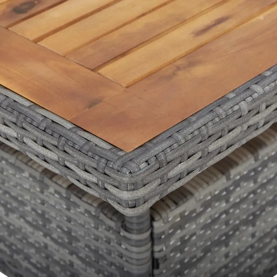 vidaXL - Tuinset - Grijs - Poly rattan