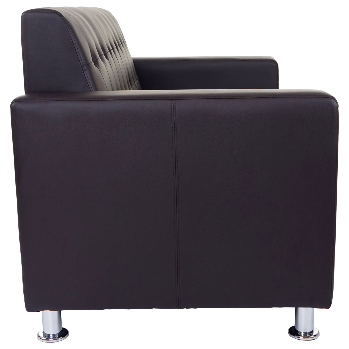 3er Sofa Pori, Couch Loungesofa, Kunstleder, Metall-Füße 180cm ~ coffee