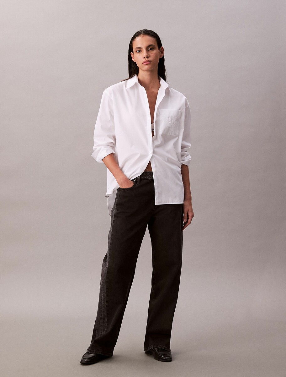 CALVIN KLEIN JEANS<br>Camisa de algodão popeline stretch