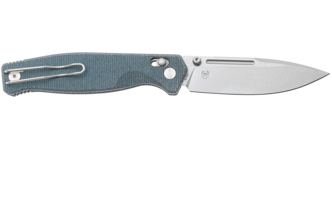 Real Steel Huginn Compact 7653DS, Stonewashed VG-10, Denim Micarta zakmes, Ivan Braginets design