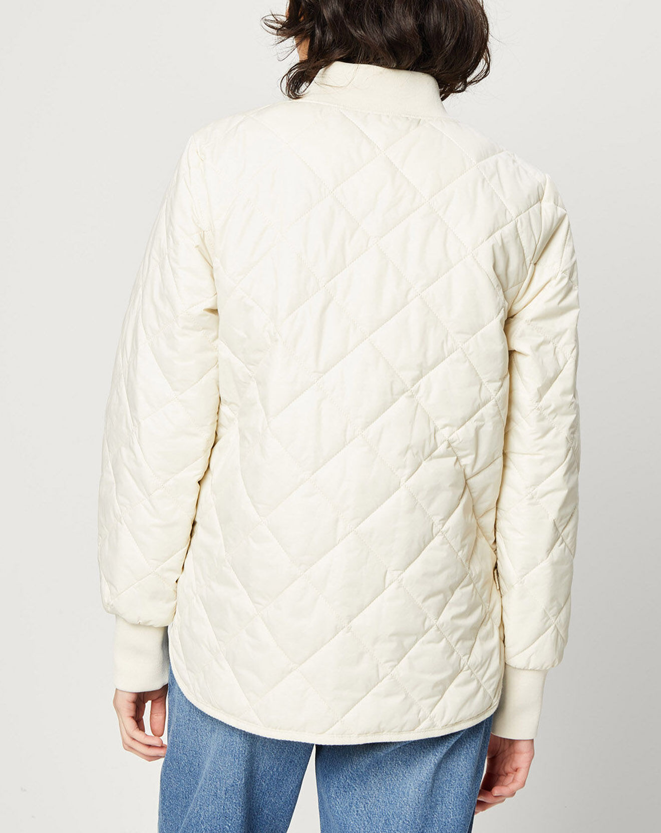 Esprit Bombers matelassé à poches blanc cassé