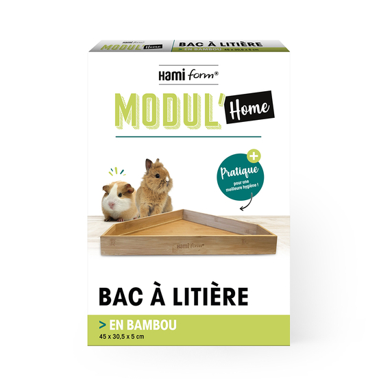 Bac à litière en bambou pour rongeur - Modul’Home