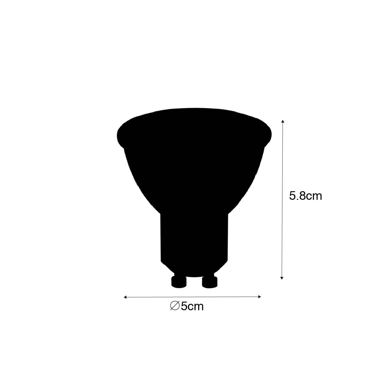 Set van 5 GU10 LED lamp  schemersensor 5W 380 lm 3000K