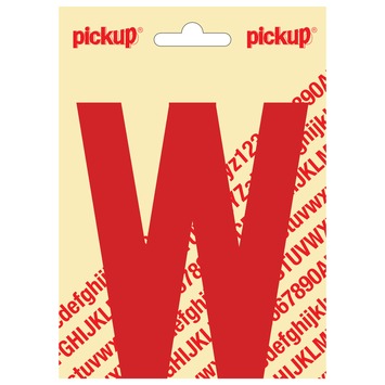 Pickup plakletter W rood glans 120 mm