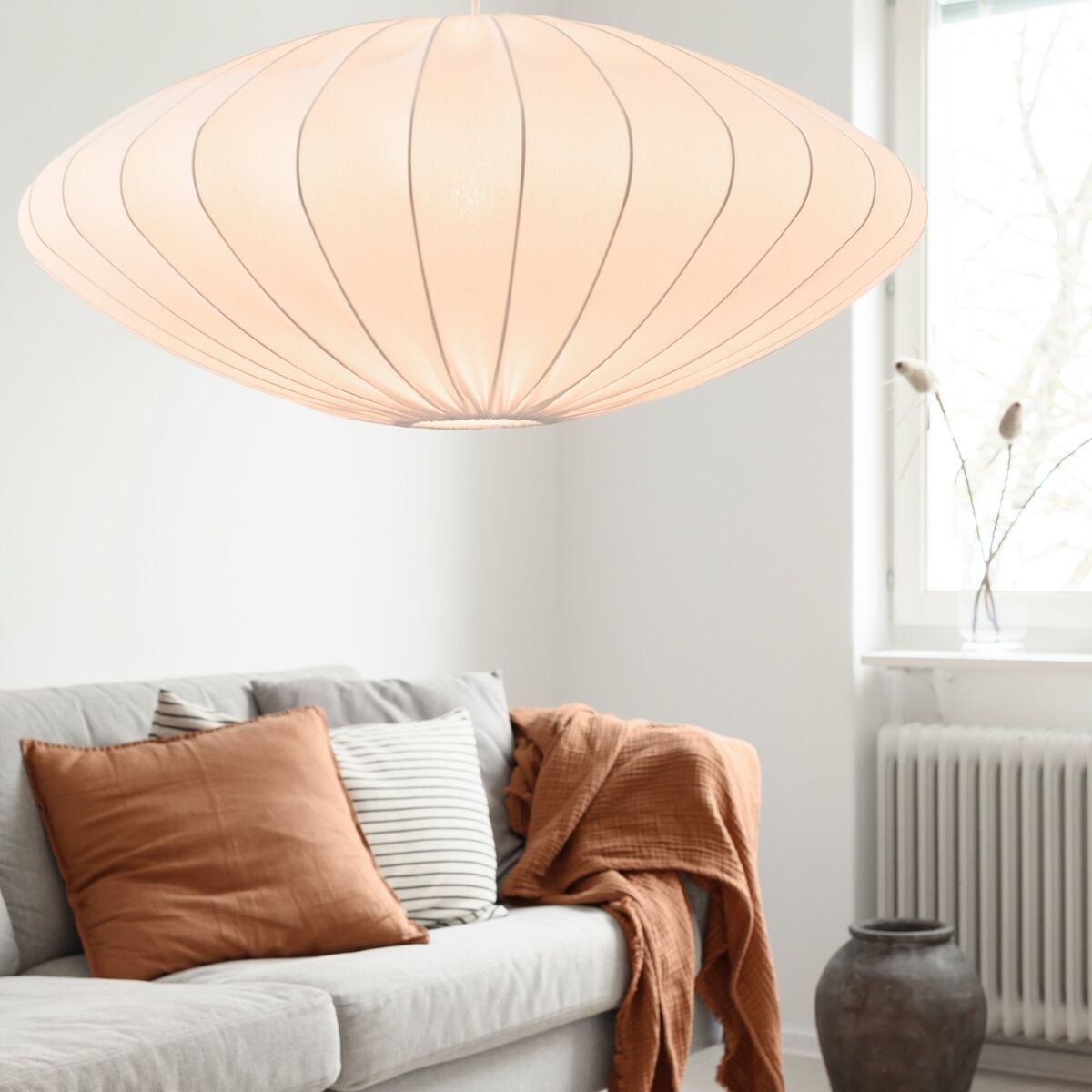 Ellipse taklampe 80 cm, hvit