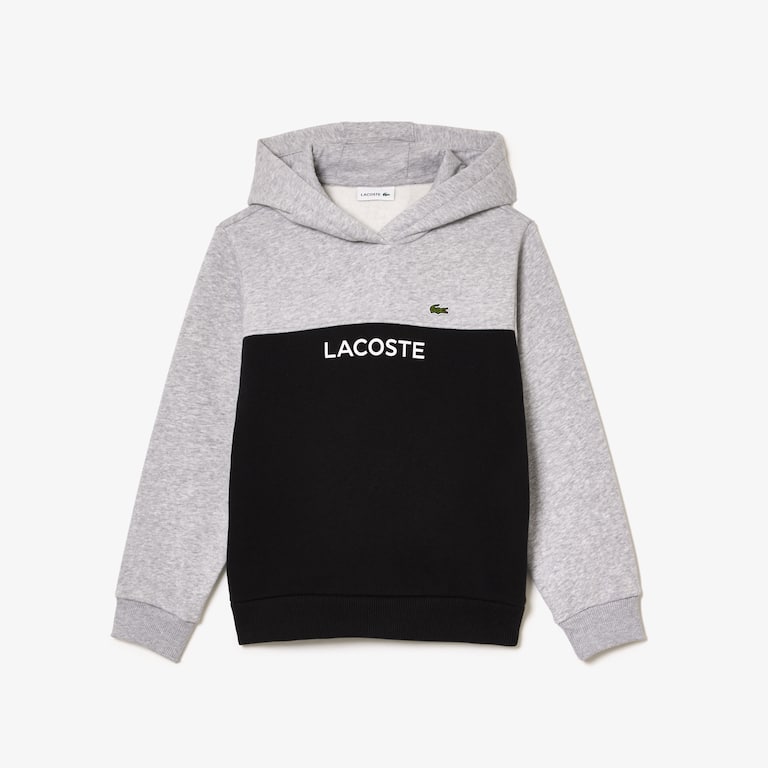 Sweatshirt à capuche enfant Lacoste en molleton coton biologique Pullovers & Sweatshirts - Gris - Lacoste - Enfant