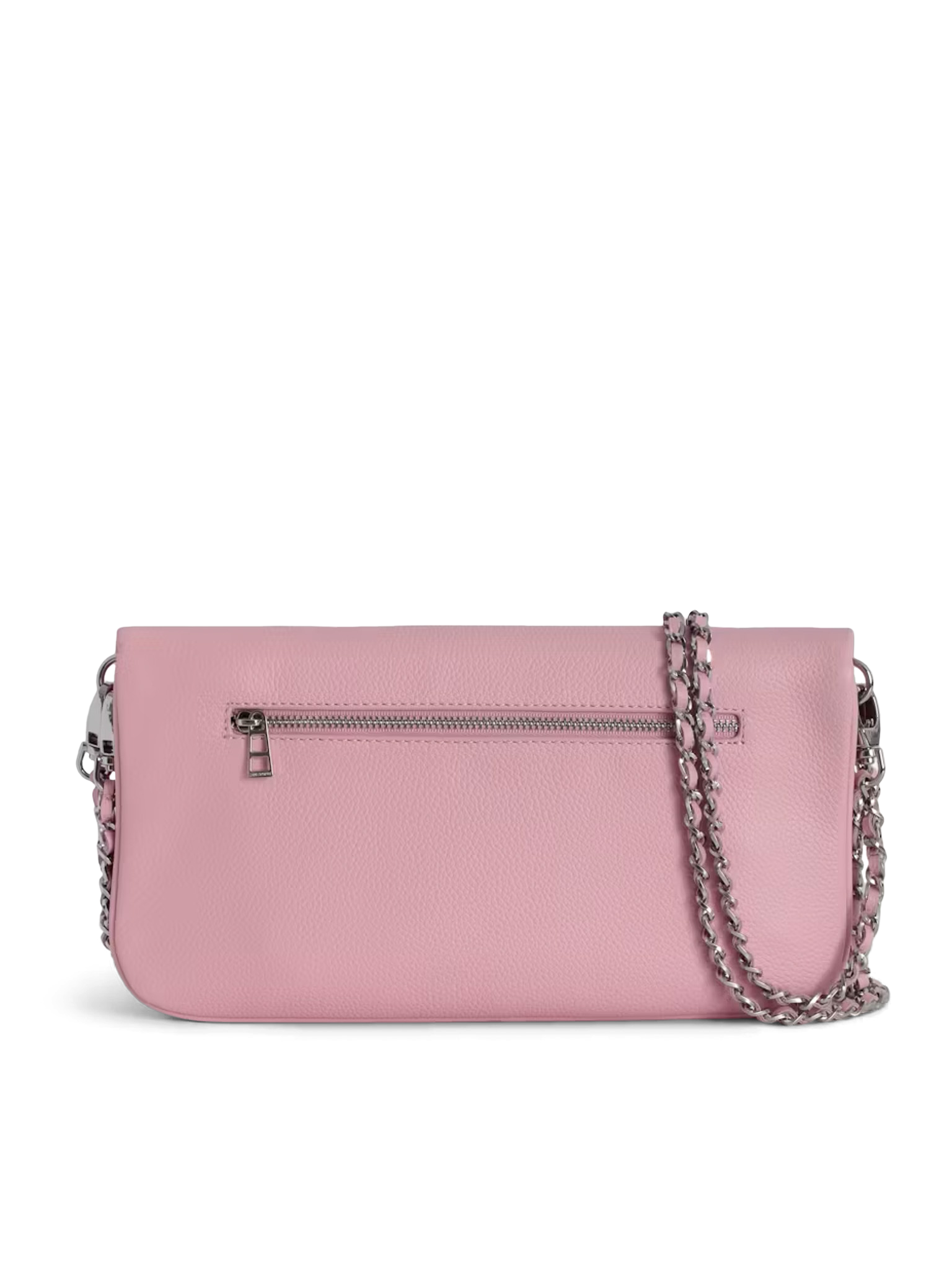 ROCK - Pochette en cuir chaînes en métal | Rose