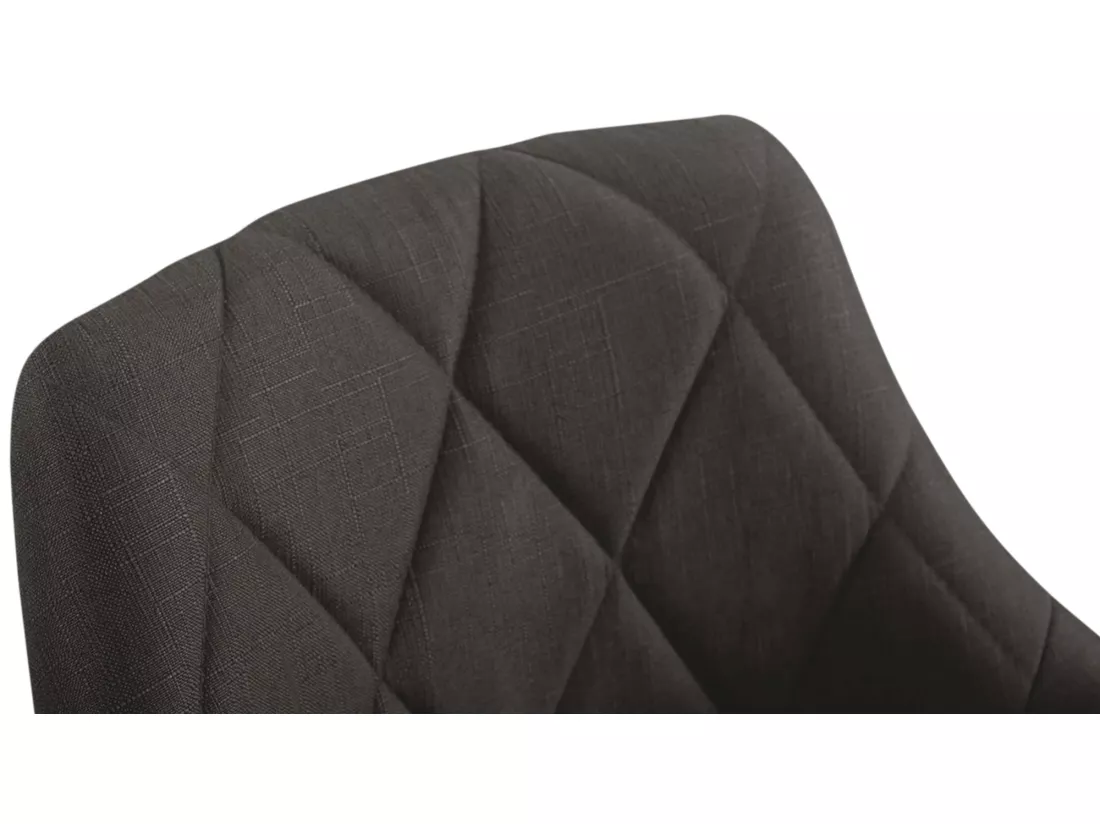 Tabouret de bureau - Tissu - Gris foncé - Lazio