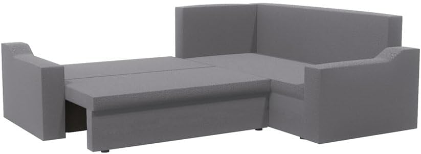 Ecksofa mit Schlaffunktion und Bettkasten Ontario L – Ecksofa in L-Form, 220x180 cm, Komfortables Sofa mit Stauraum, praktisches Sofa für Wohnzimmer & Gäste (Basic, Grau)