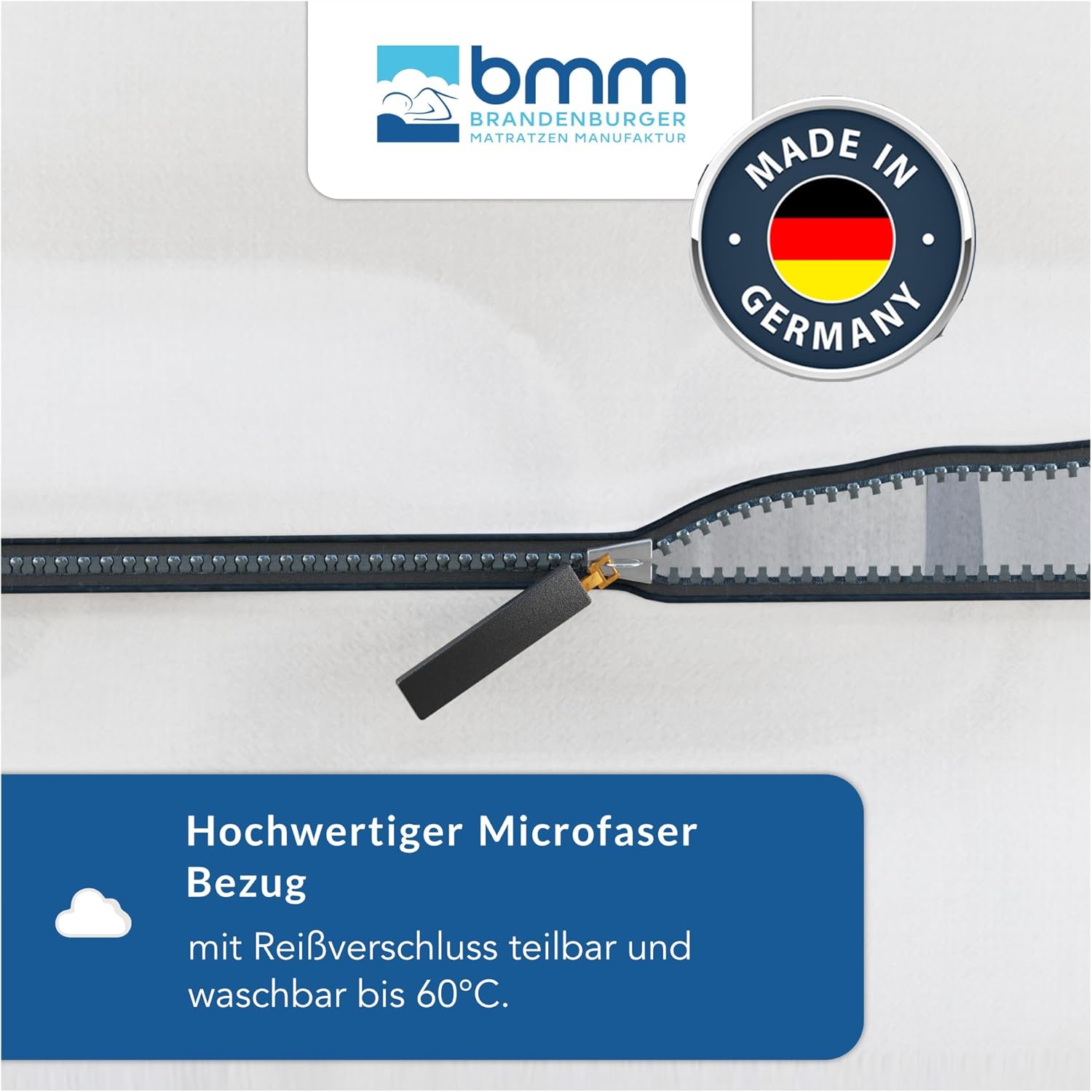 BMM Matratze 90x200 cm Ortho Medic Taschenfederkernmatratze Härtegrad H3/Öko-Tex Zertifiziert/ergonomische 7 Zonen Matratze Höhe 21 cm/Matratzen produziert in Deutschland